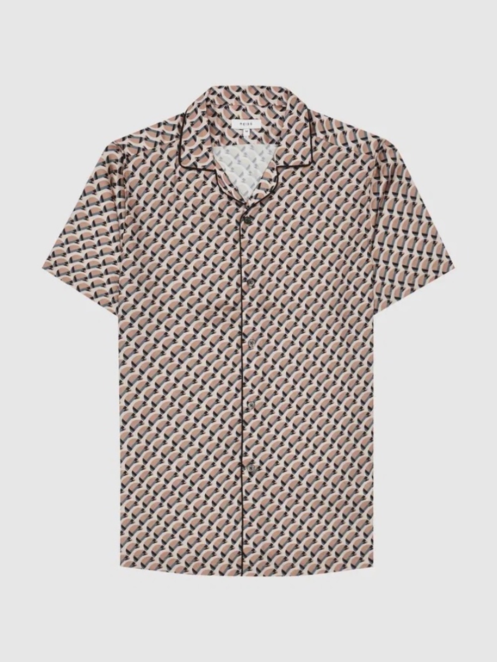 NEW REISS Haydon Printed Cuban Collar Shirt - Picture 6 of 11